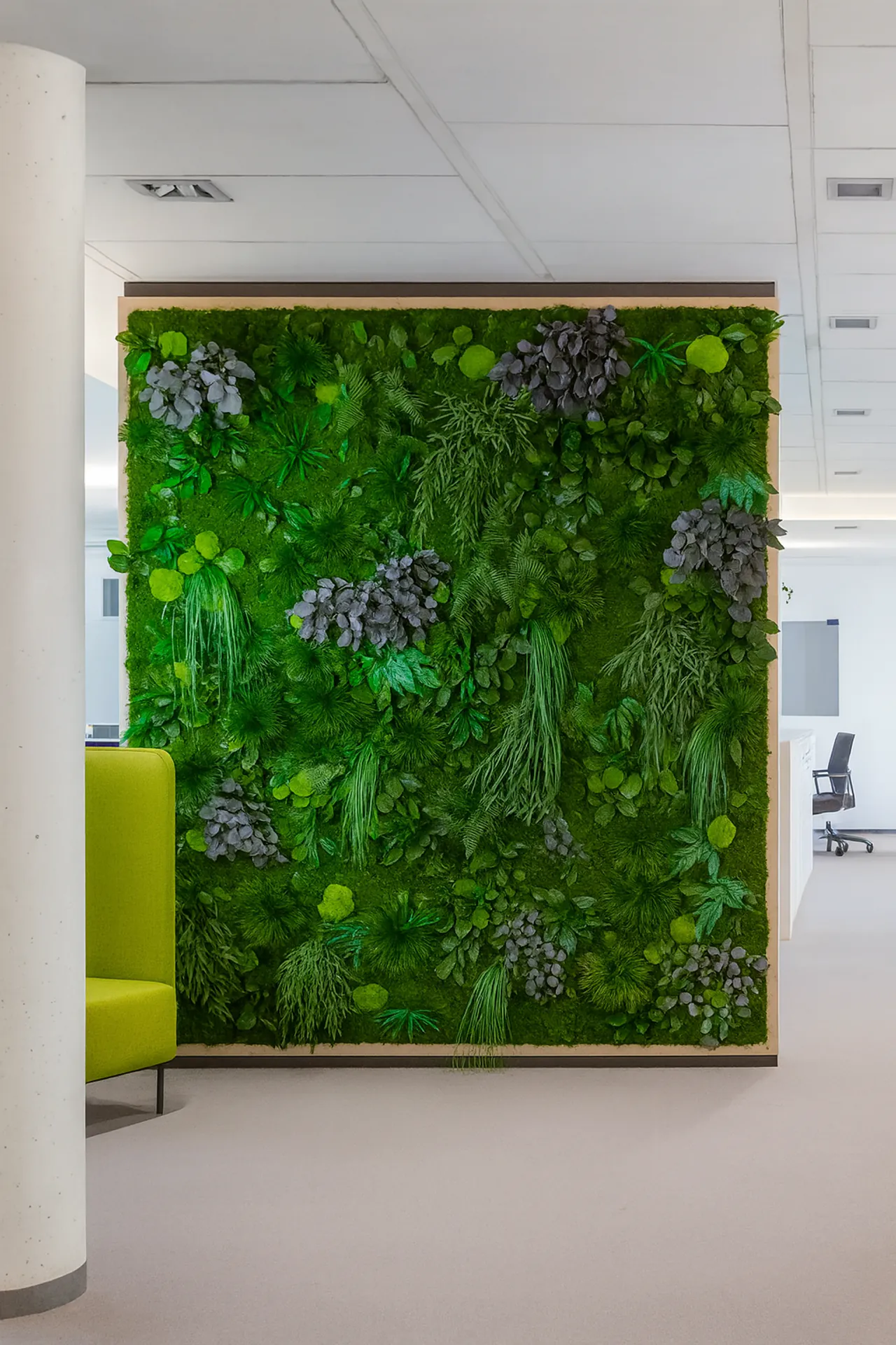 Mooswand Moderne Büro Empfang — Wandbegrünung von MOOSMOOS