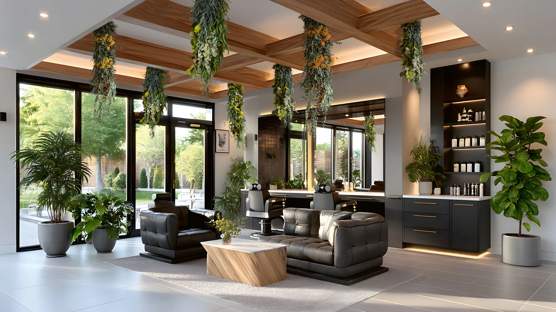 Hanging Garden — Deckenbegrünung · Spa-Lobby