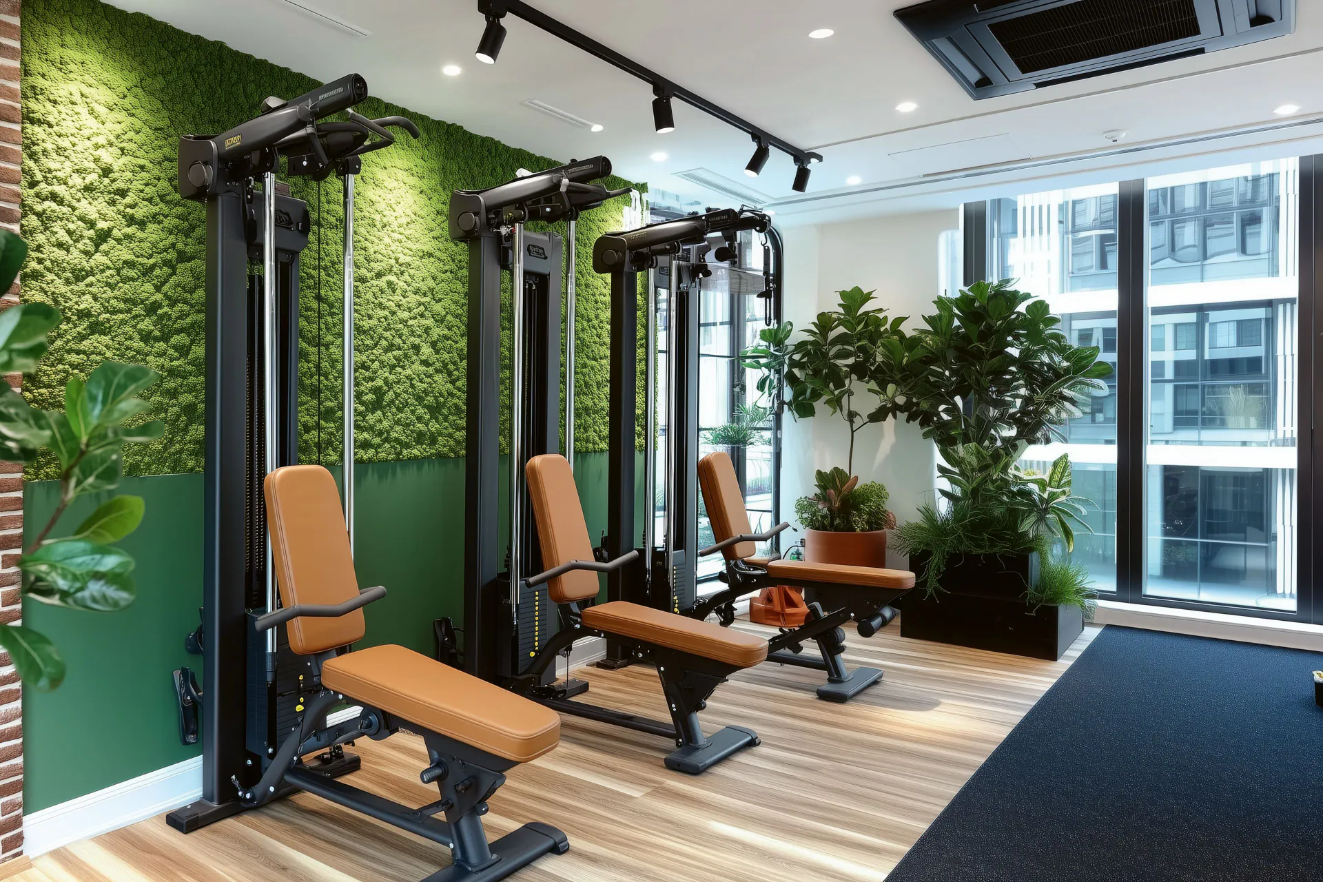 Begrünungswand — Wandbegrünung · Fitnessstudio