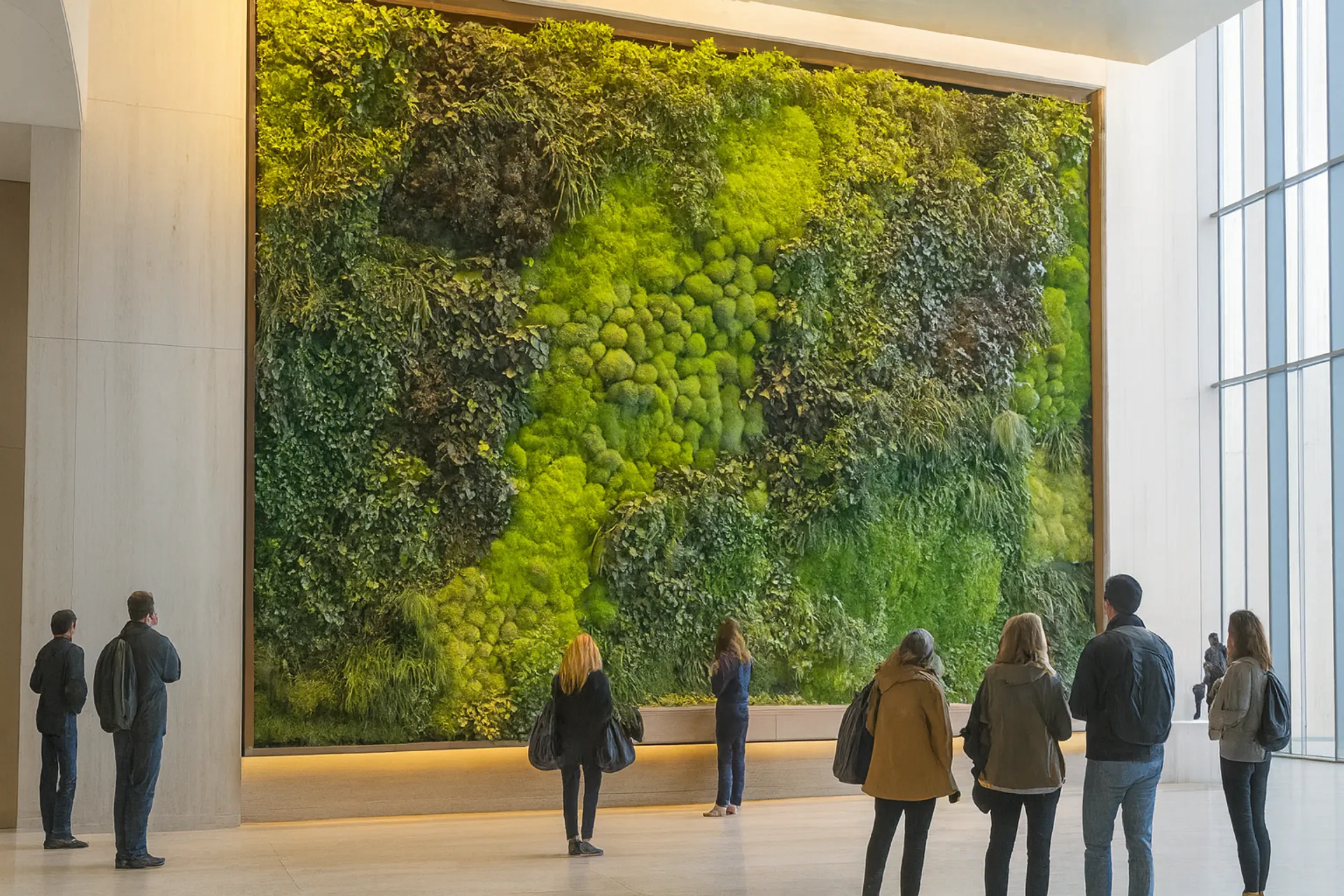 Mooswand Moderne Hotellobby Grossformatig — Wandbegrünung von MOOSMOOS